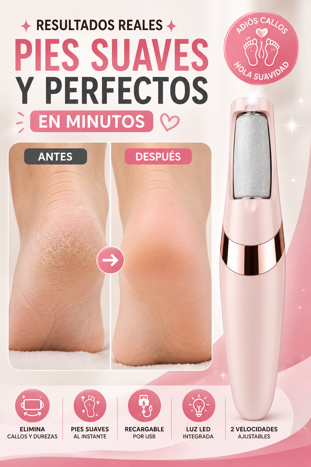 Removedor de Callos Flawless Eléctrico Recargable para Pies